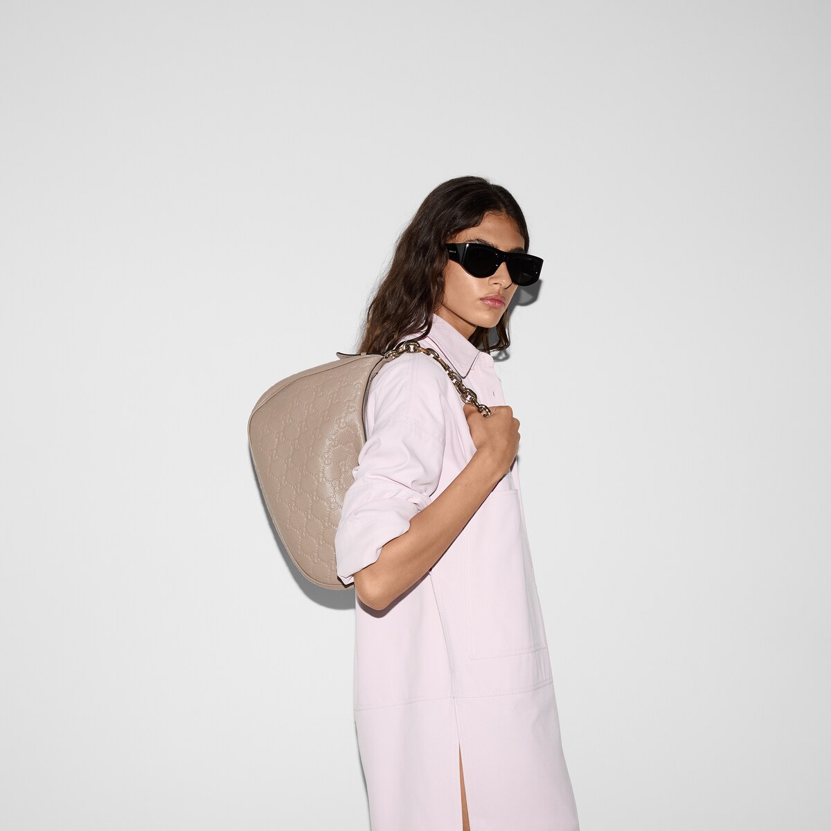 【VIP価格】GUCCI GG Emblem Shoulder Bag Gucci Gg Emblem Large Shoulder Bag, Gg Canvas in Brown | Lyst