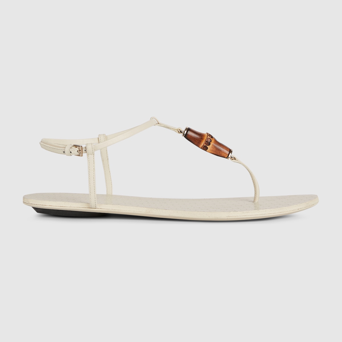サンダル・ミュール GUCCI IVORY LEATHER THONG SANDALS Leather 'GG' Thong Sandals | Authentic & Vintage | ReSee