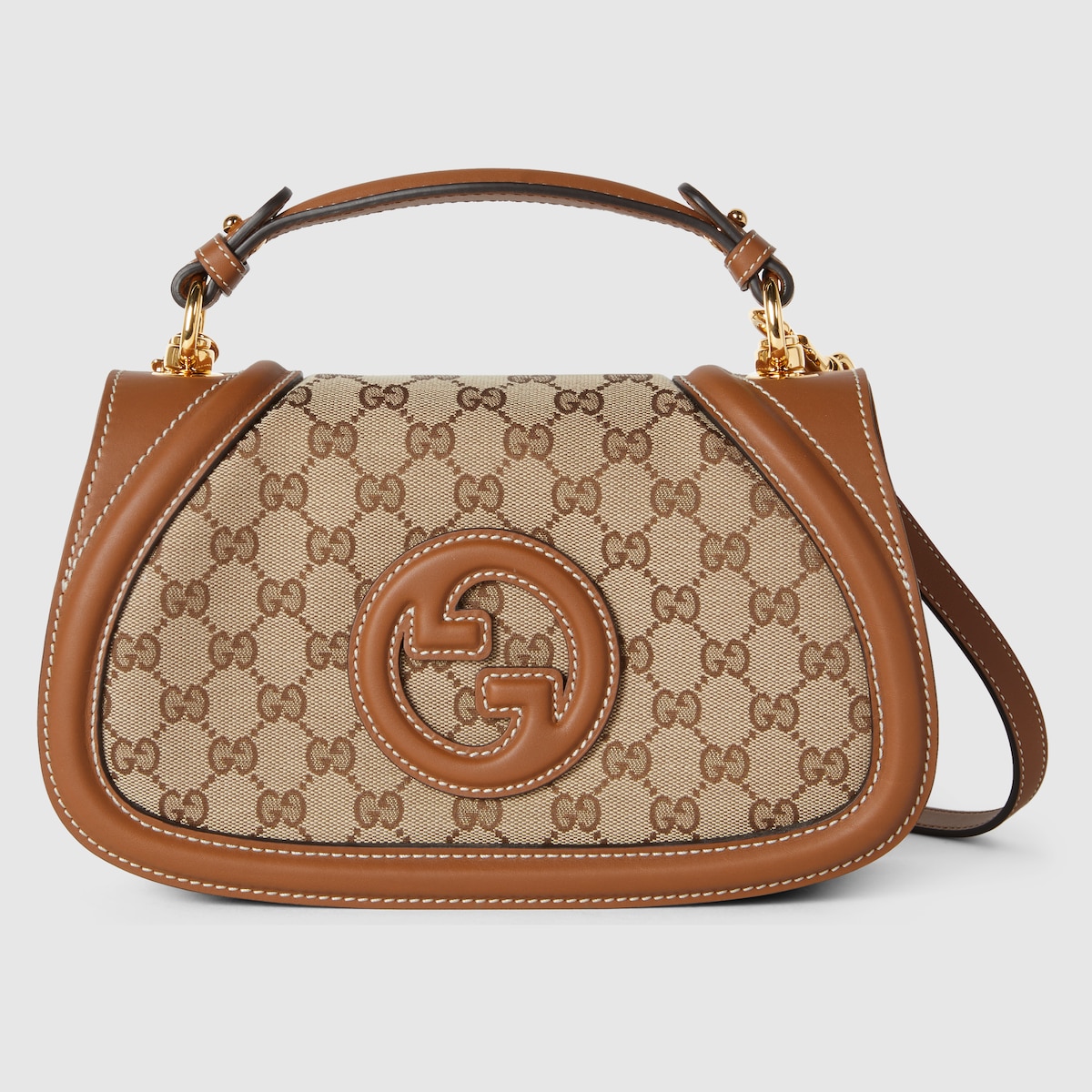 Kleine Gucci Blondie Henkeltasche in beige- und ebenholzfarbener GG ...