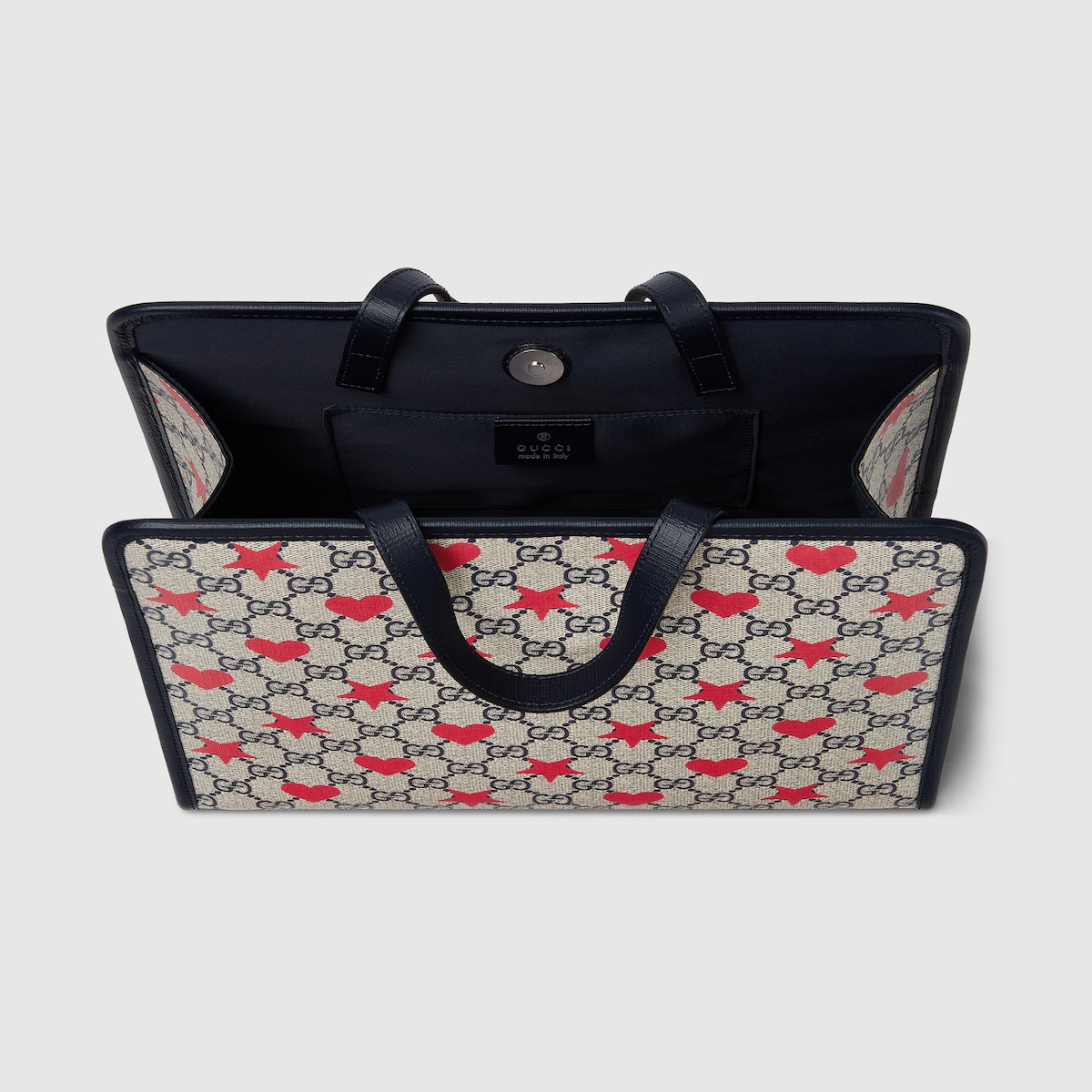 Children's printed GG tote bag in beige and blue Supreme