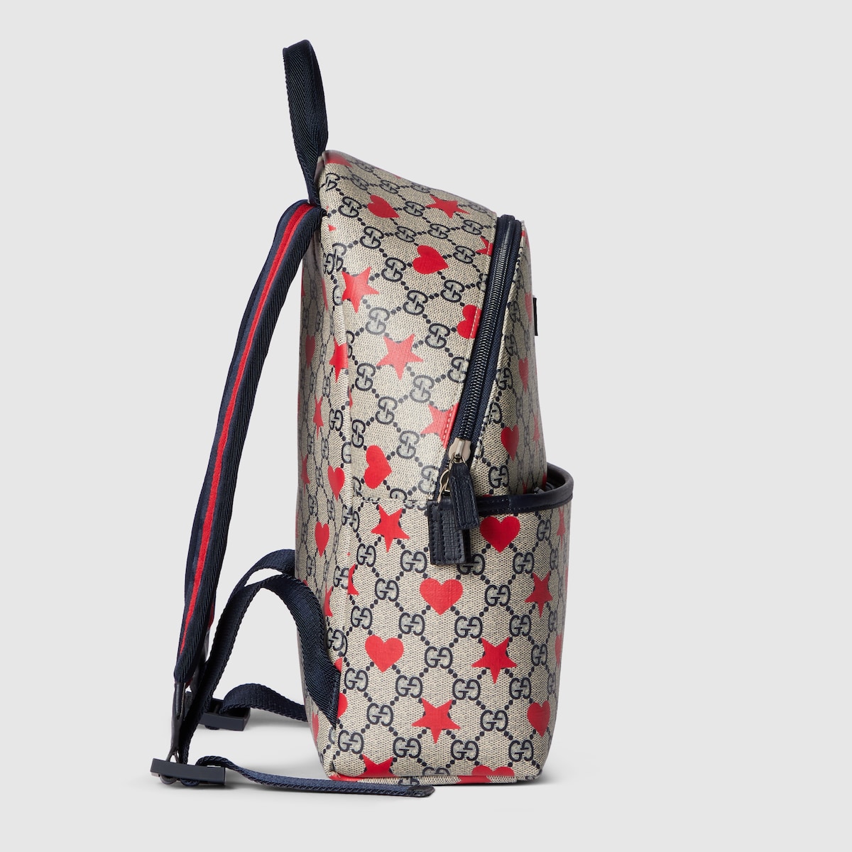 チルドレンズ〕プリント GG バックパック ・ベージュ＆ブルー