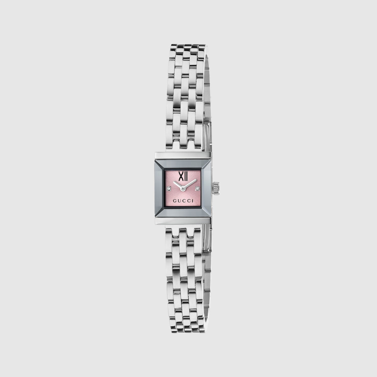 GUCCI G Frame Watch 14x18mm Pink Steel