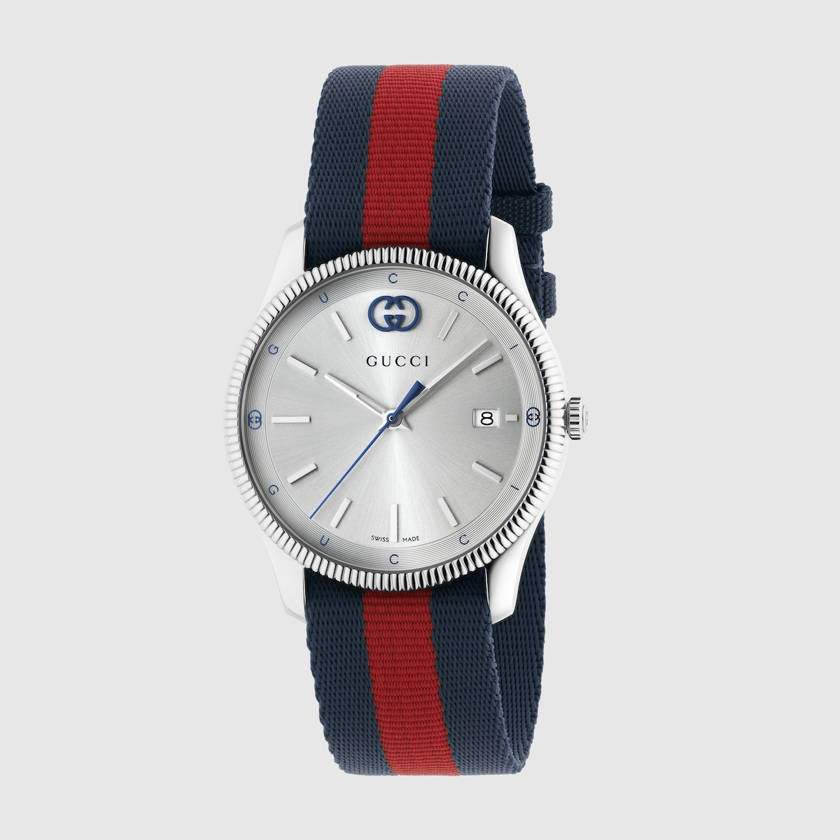 G-Timeless watch, 38mm in blue and red nylon | GUCCI® US