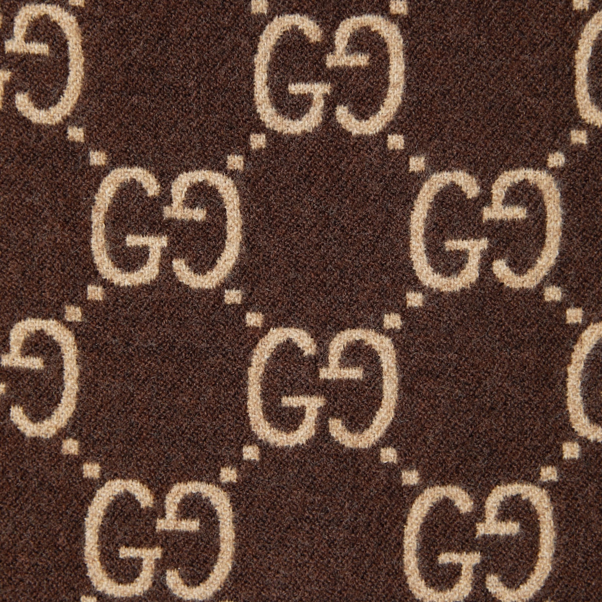 GG wool jacquard cape in brown and beige - thumbnail 4