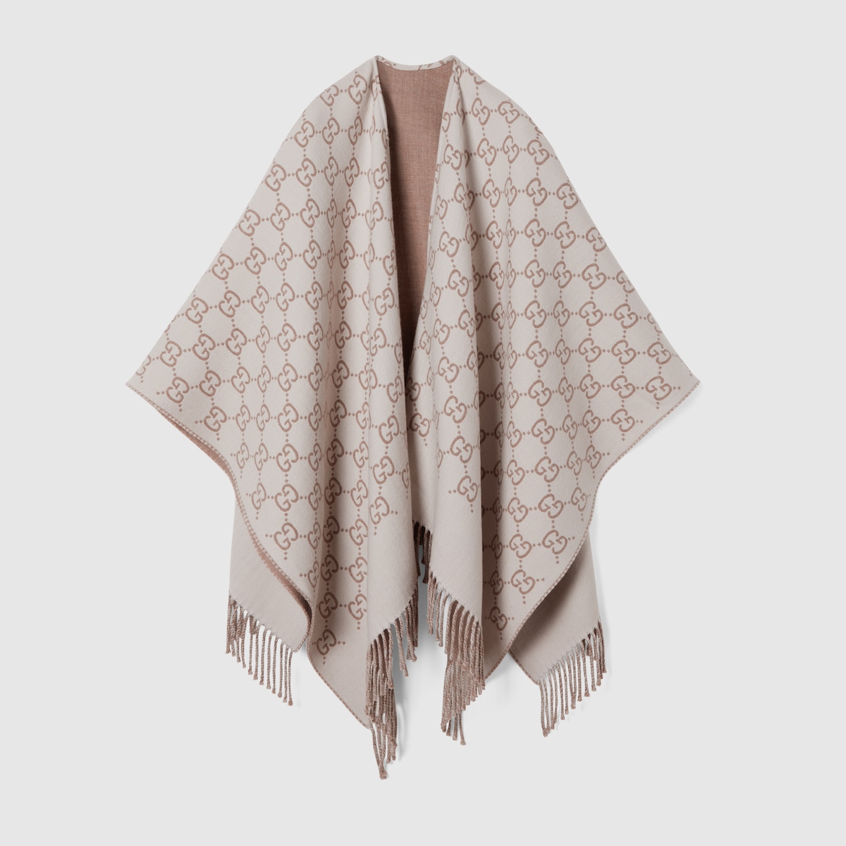 【関税&送料込み】Gucci Jacquard Wool Cape GG wool jacquard cape in off white and beige | GUCCI® UK