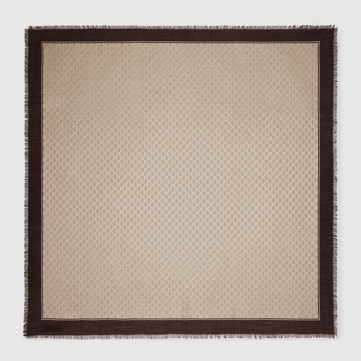 Laminated GG wool shawl in brown | GUCCI® US
