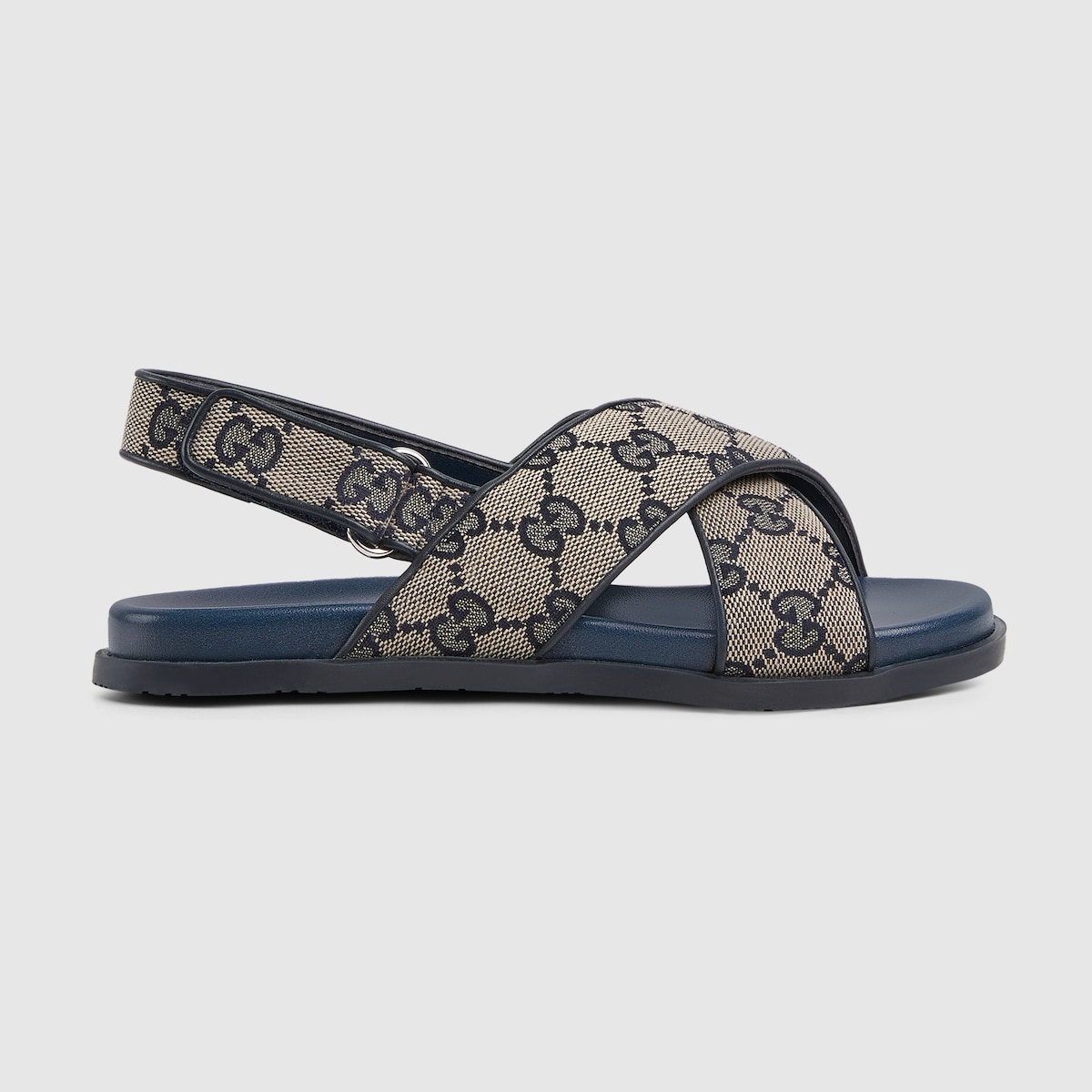 Children's GG sandal in beige and dark brown canvas - thumbnail 10