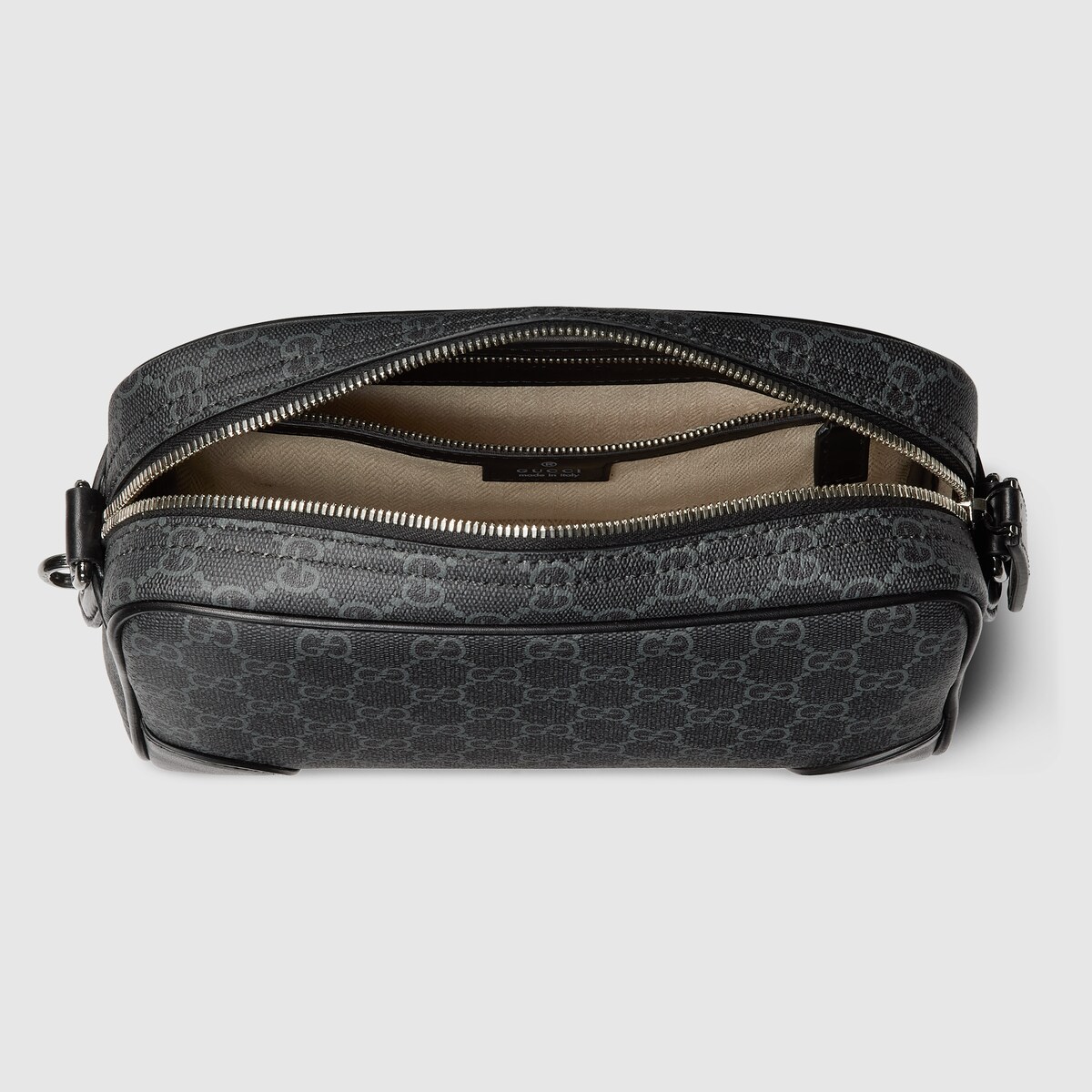 GG Emblem small crossbody bag in black GG leather - thumbnail 10