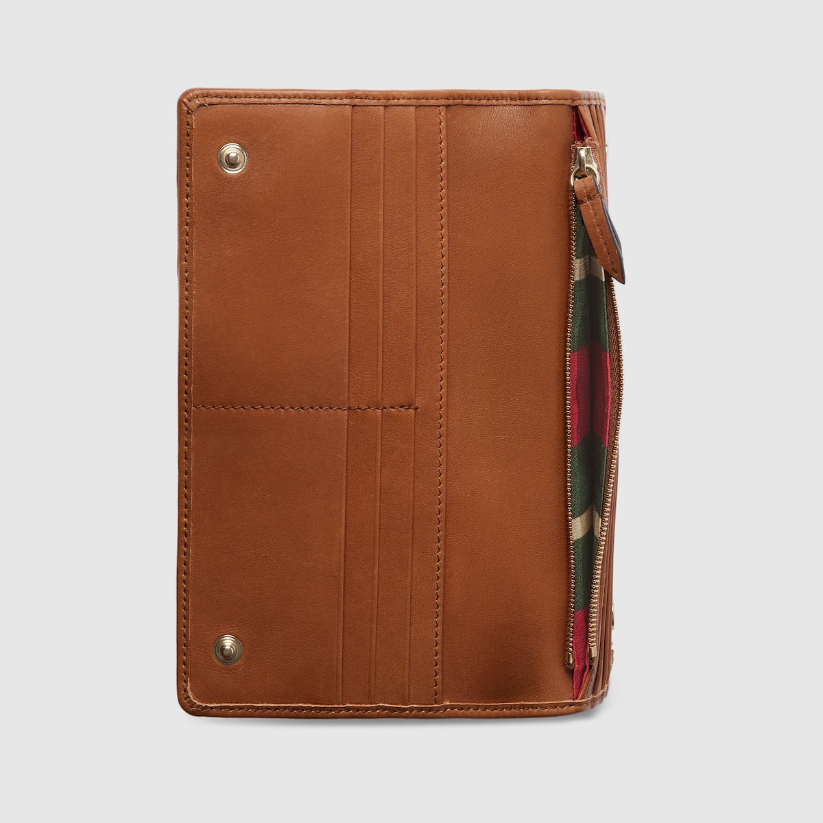 GGエンブレム〕コンチネンタルウォレット ・ベージュ＆ダークブラウン