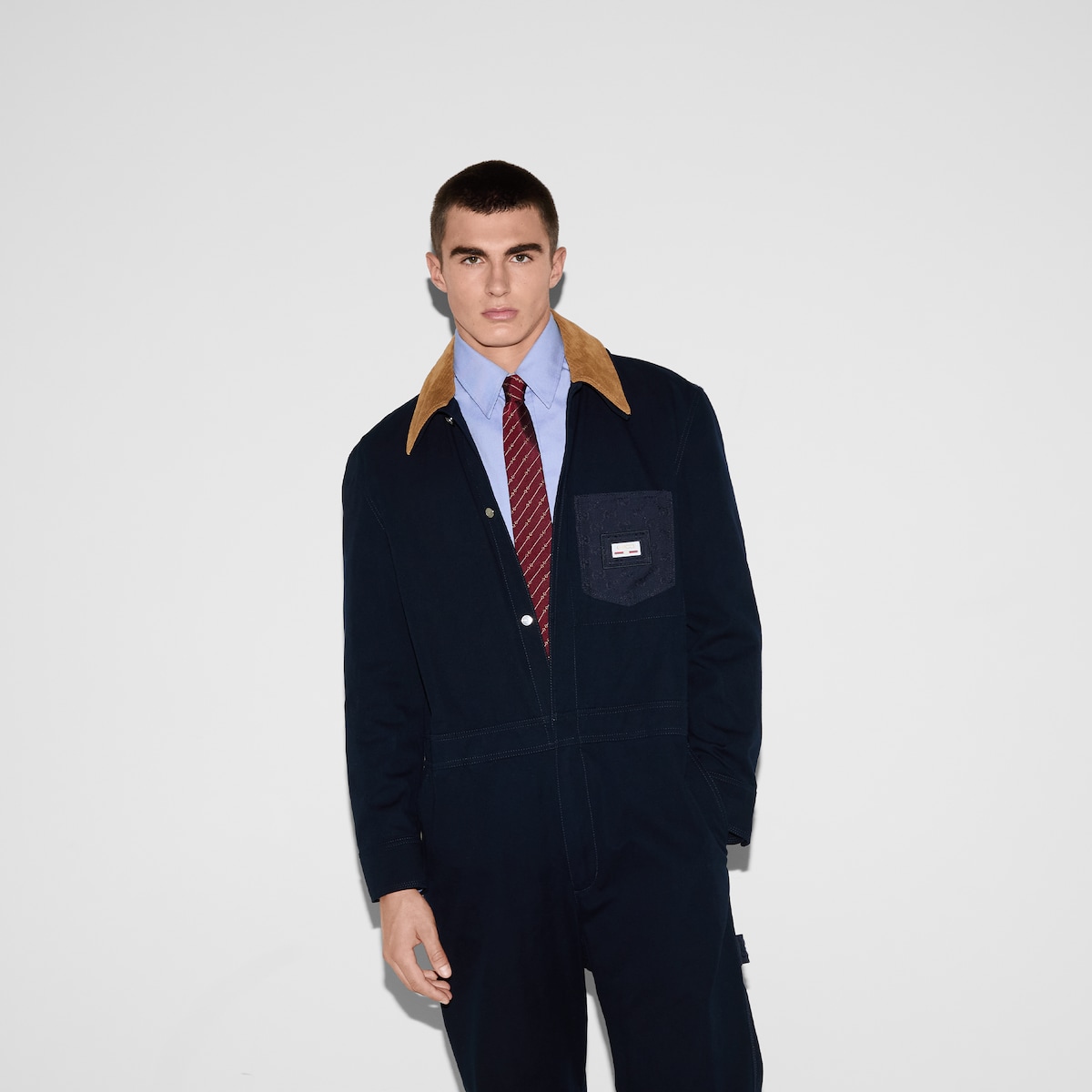 Horsebit silk jacquard tie in bordeaux and yellow | GUCCI® US