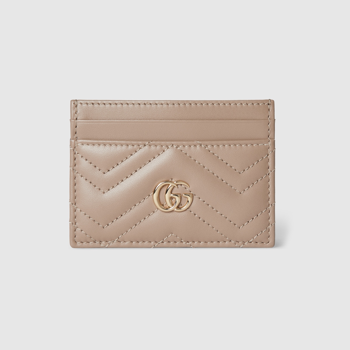 GG Marmont card case in taupe leather | GUCCI® US