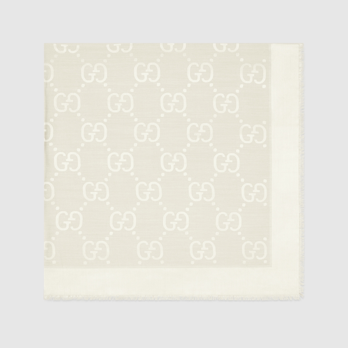 GG jacquard silk wool shawl in white | GUCCI® US
