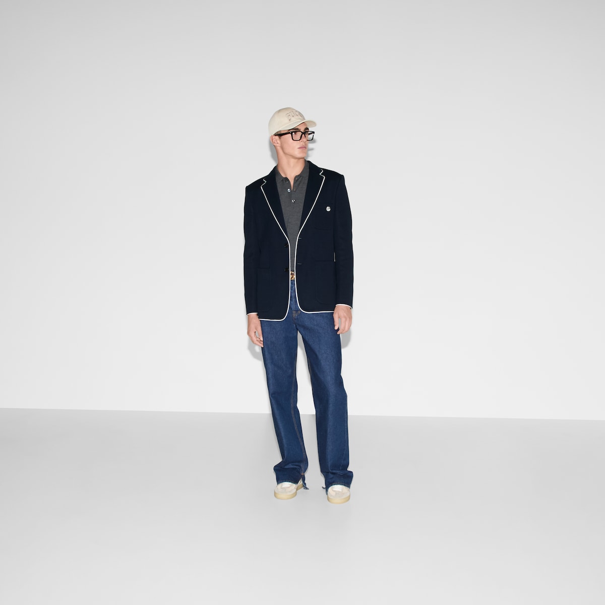 Cotton jersey jacket with embroidery