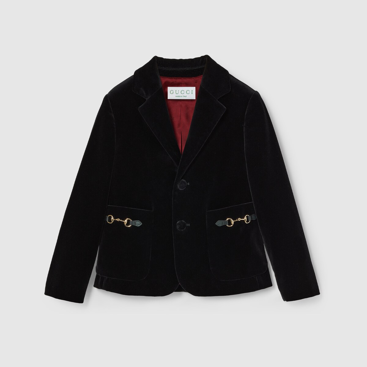 Children's cotton velvet jacket in black GUCCI® Canada