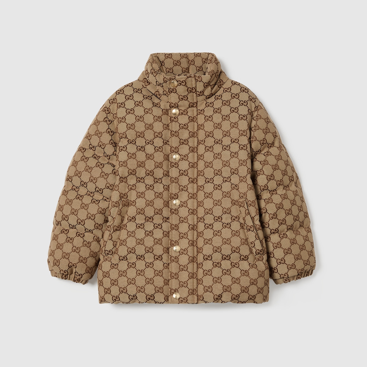 GUCCIキッズアウター チルドレンズ〕GGキャンバス ダウンジャケット ・キャメル