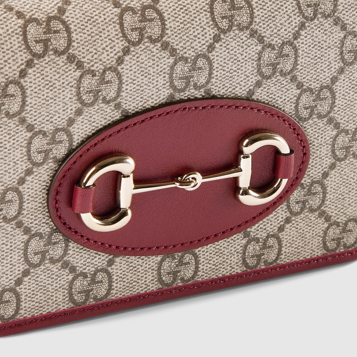 Gucci Horsebit 1955 wallet with chain in beige and dark brown canvas |  GUCCI® US