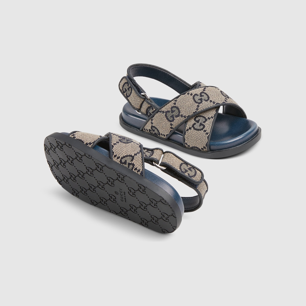 【海外限定】 GG Toddler sandal US GUCCI® | canvas blue and beige in サンダル