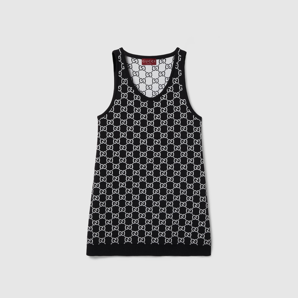 GG wool jacquard mini dress in black and white | GUCCI® US