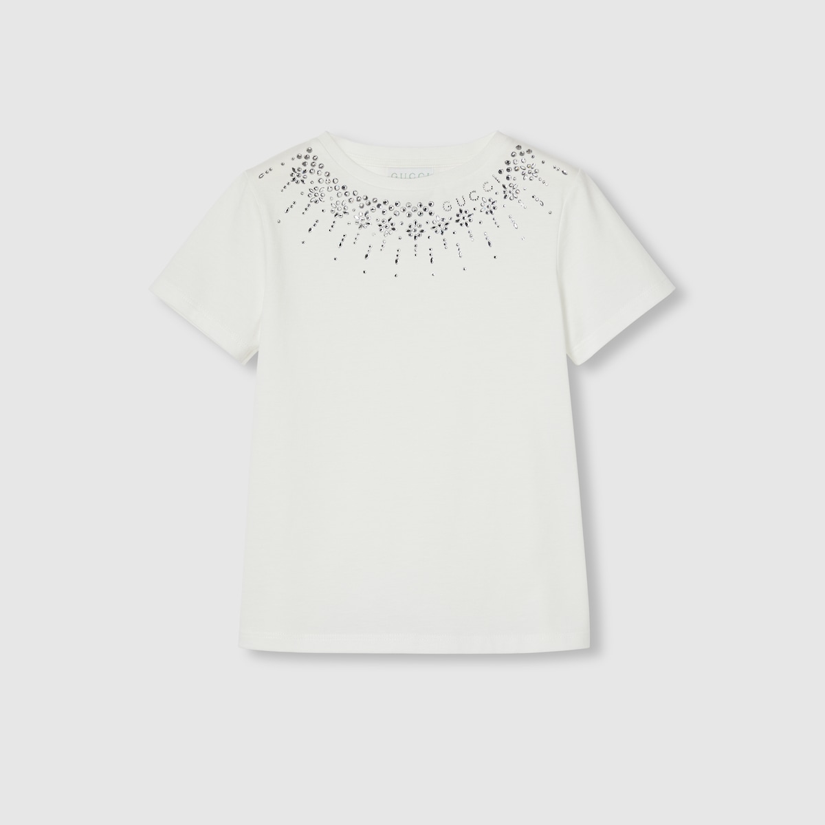 Children's embroidered cotton T-shirt in white | GUCCI® US