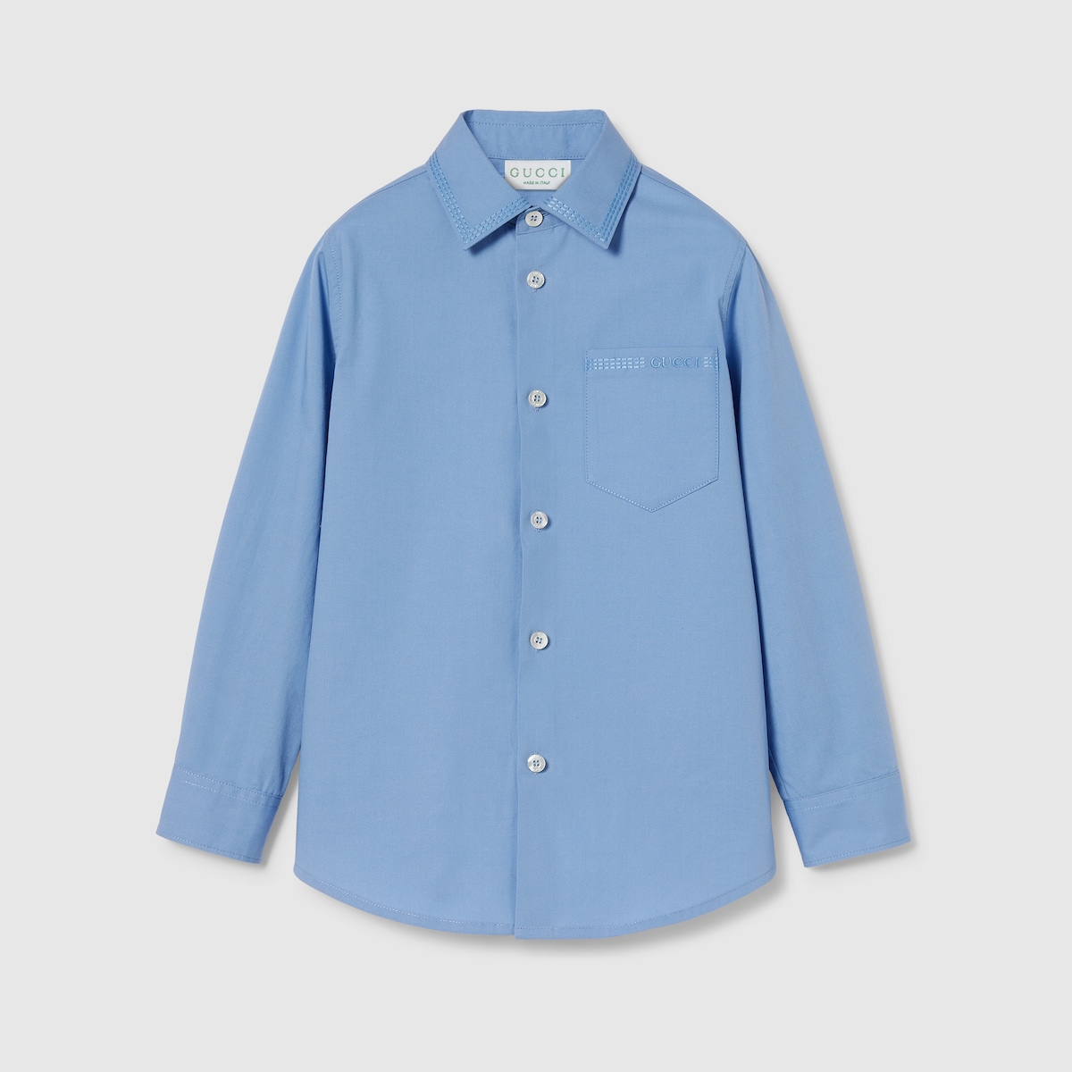 チルドレンズ〕エンブロイダリー コットン シャツ ・ブライト