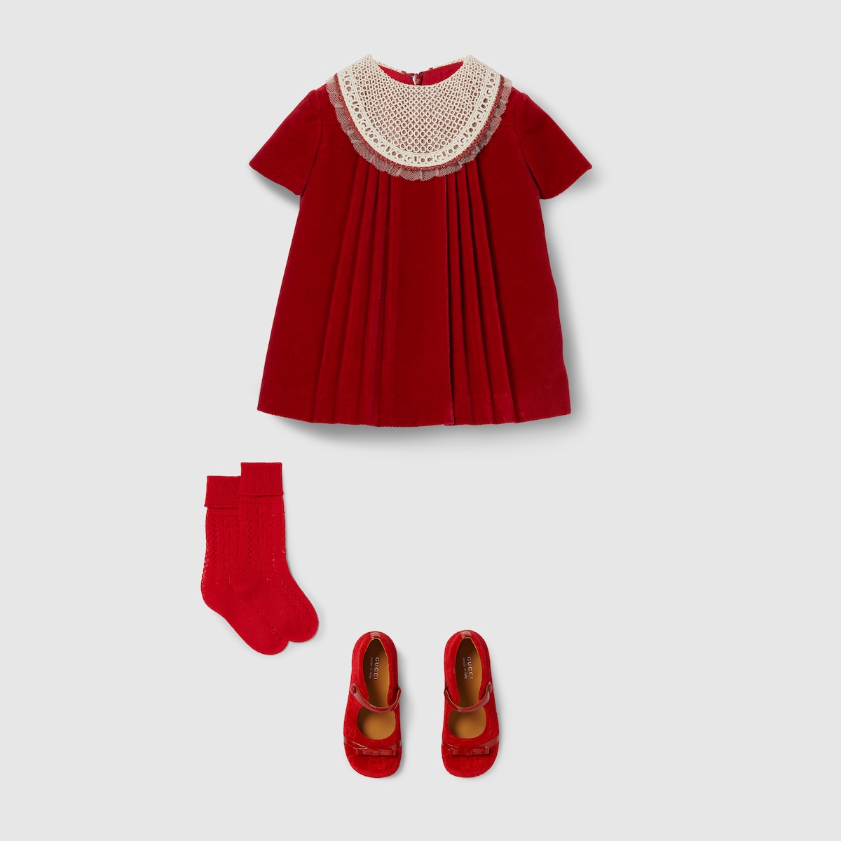 Baby velvet dress in red GUCCI SE