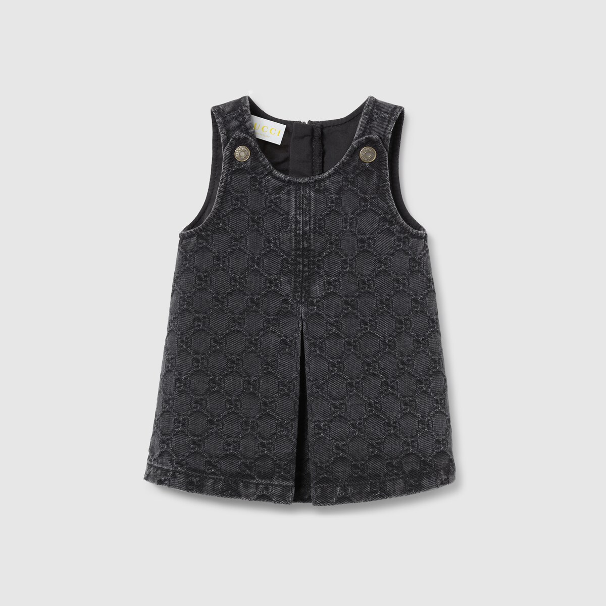 Baby GG denim jacquard dress in dark grey and black
