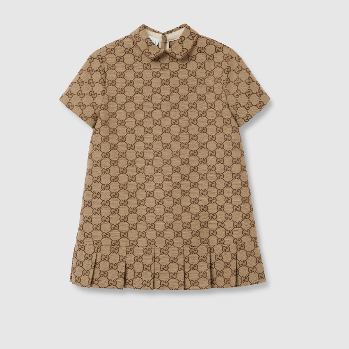 Children's GG canvas dress in camel and dark brown | GUCCI® US