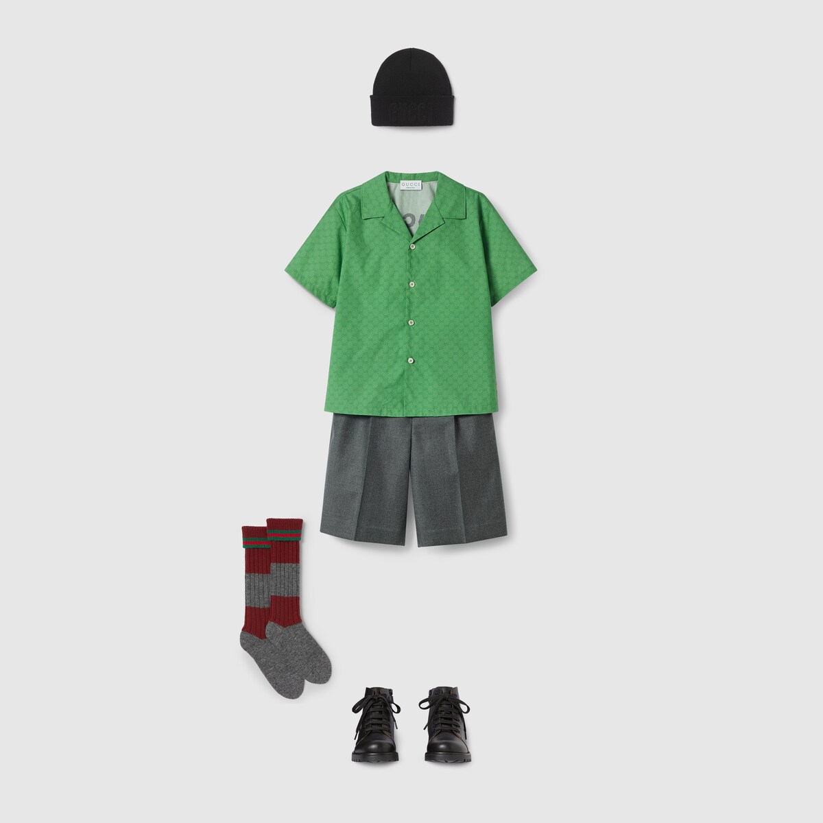 信頼も厚い cotton GG printed Children's shirt US GUCCI® | green in トップス