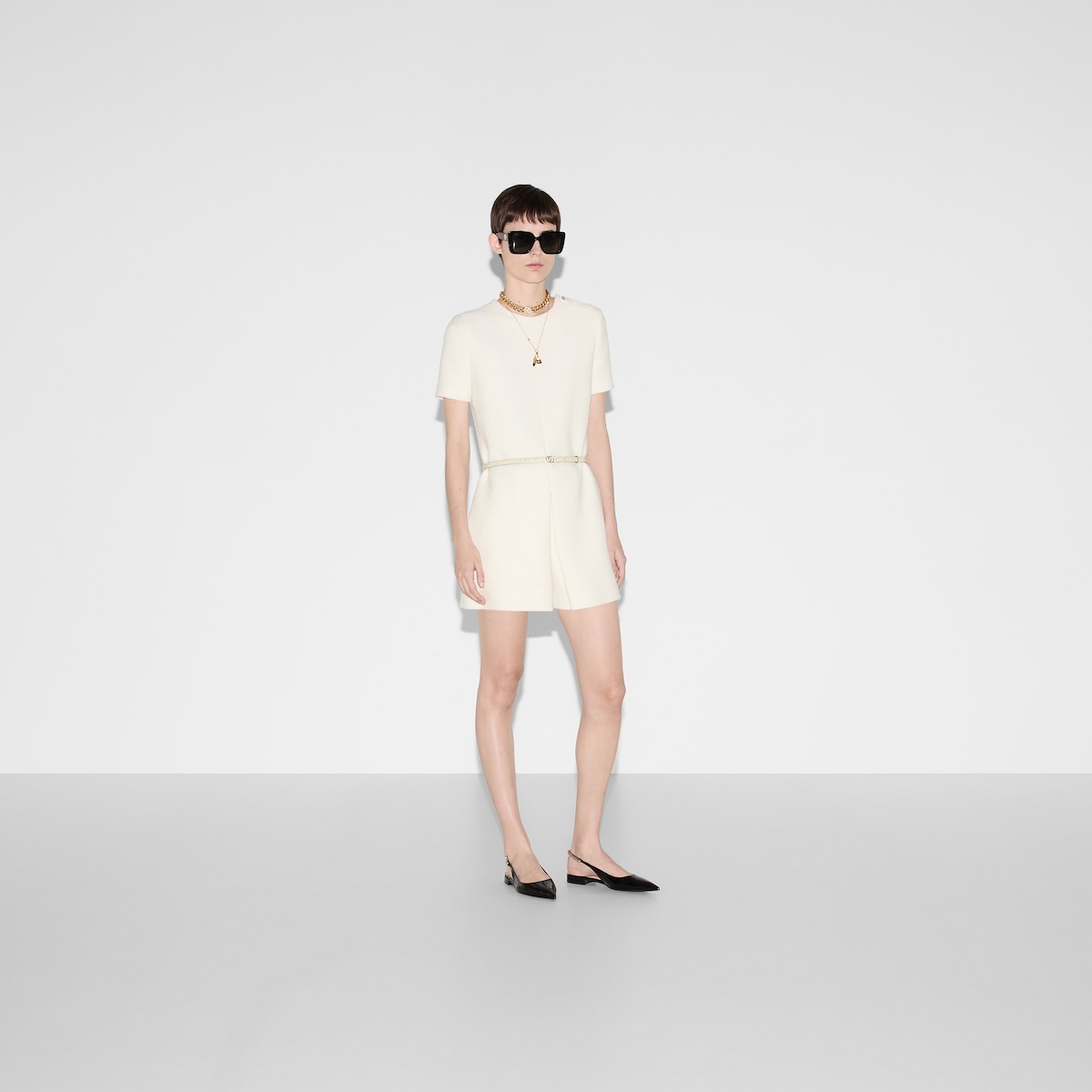 Wool bouclé jumpsuit
