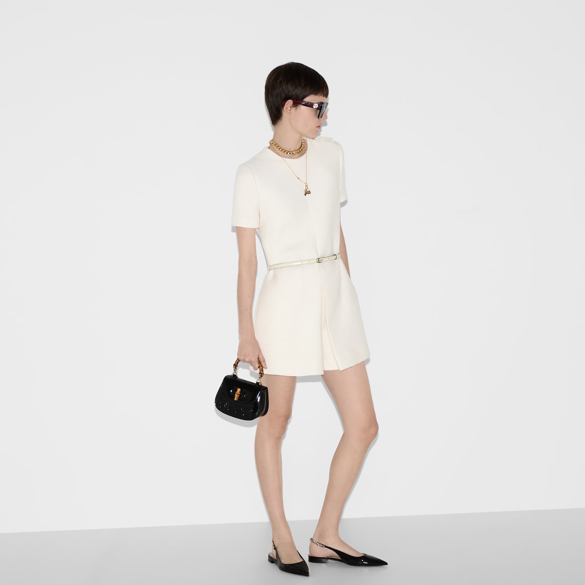 Wool bouclé jumpsuit