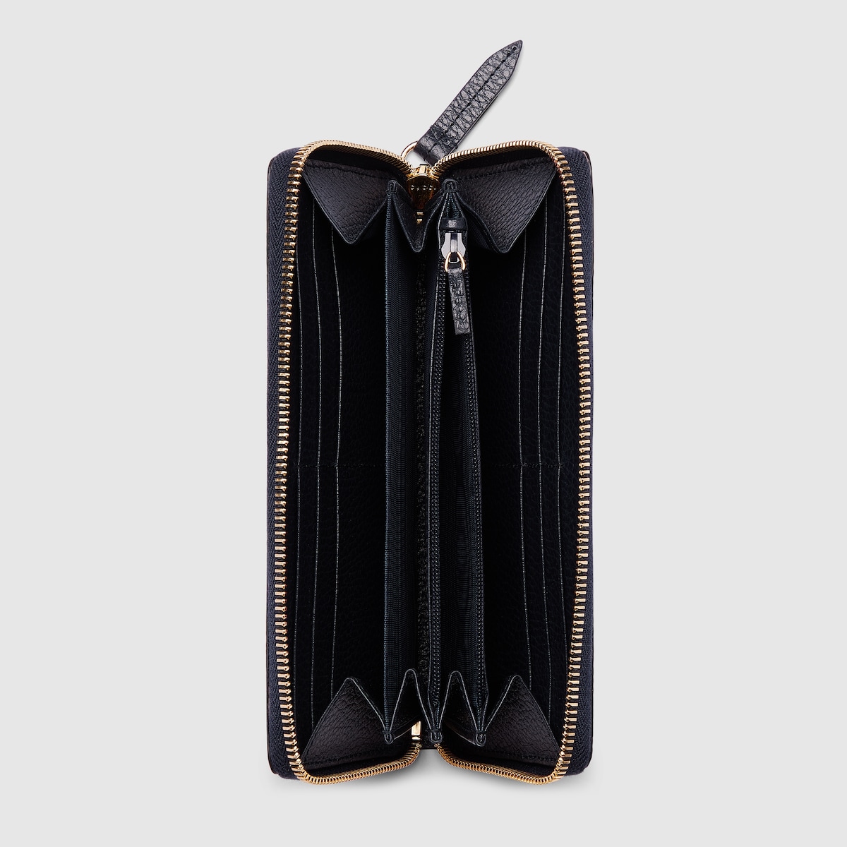 GG Marmont bi-color zip around wallet in beige and blue