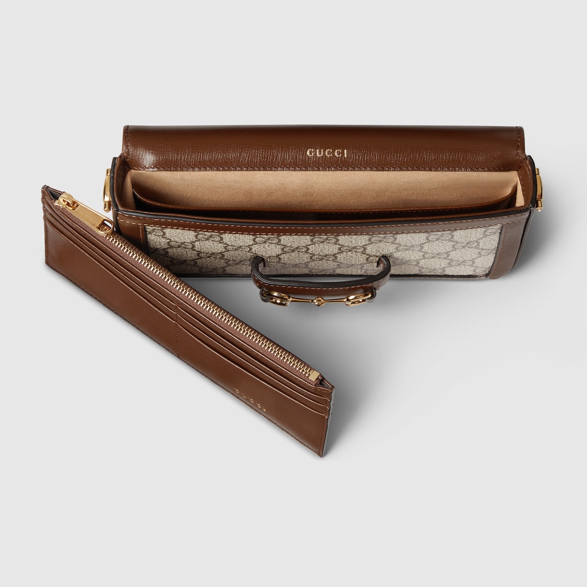 Gucci Horsebit 1955 mini bag in beige and ebony Supreme