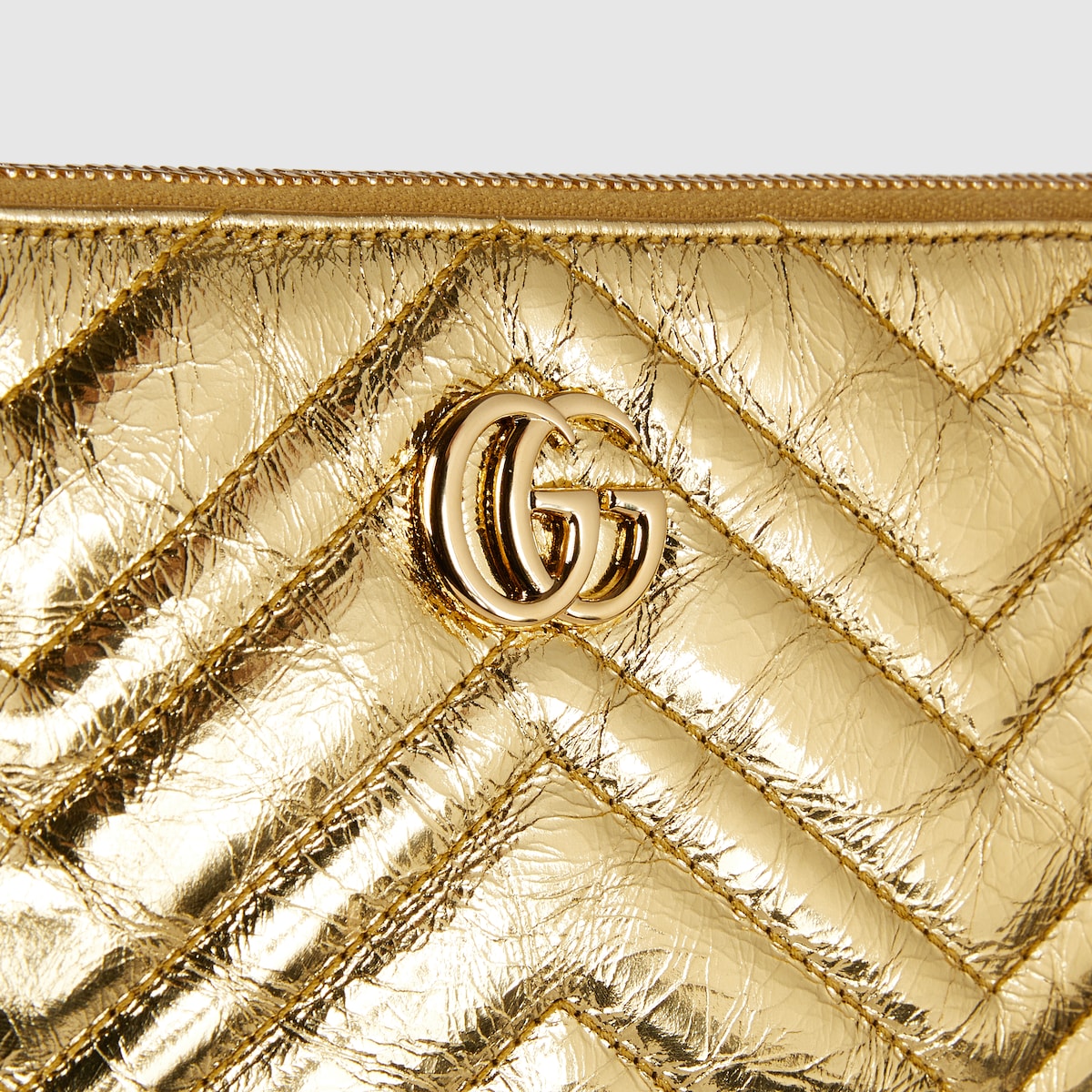 Authentic GucciGold Monogram GGLogo Canvas Leather Exterior