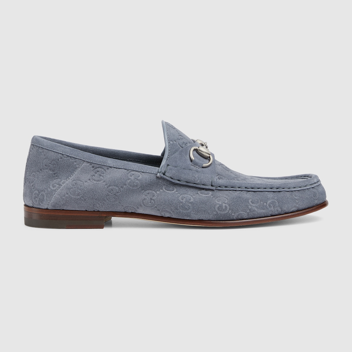 GUCCI 920$ Men's Loafer With Horsebit In Blue Leather