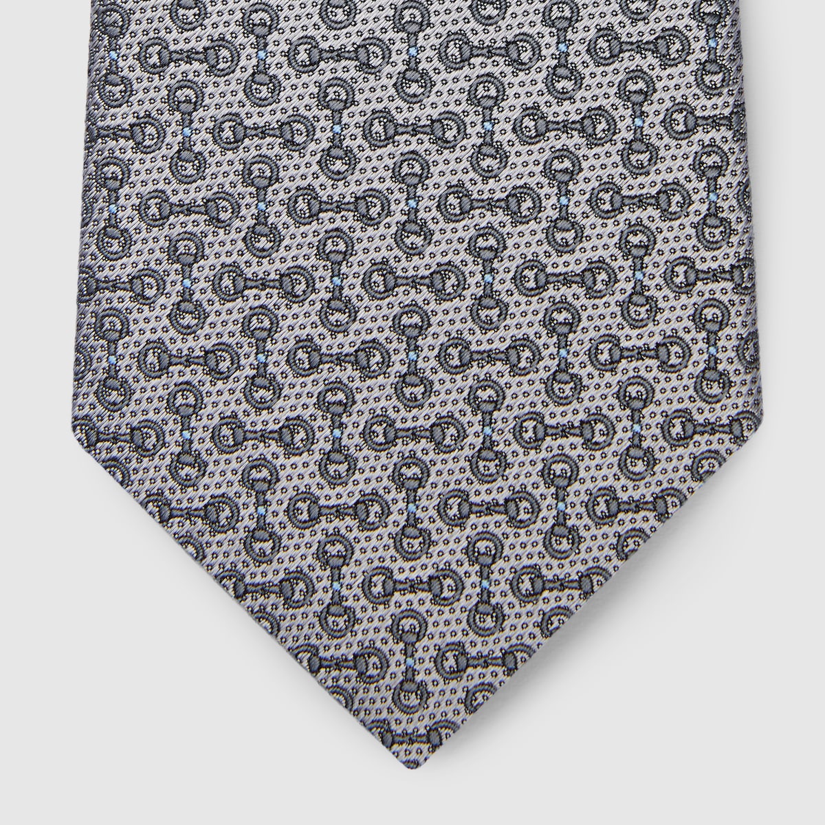 美品 グッチ ネクタイ シルク ホースビット ヘリンボーン ジャカード ブラウン 823612_4E009_1469_007_100_0000