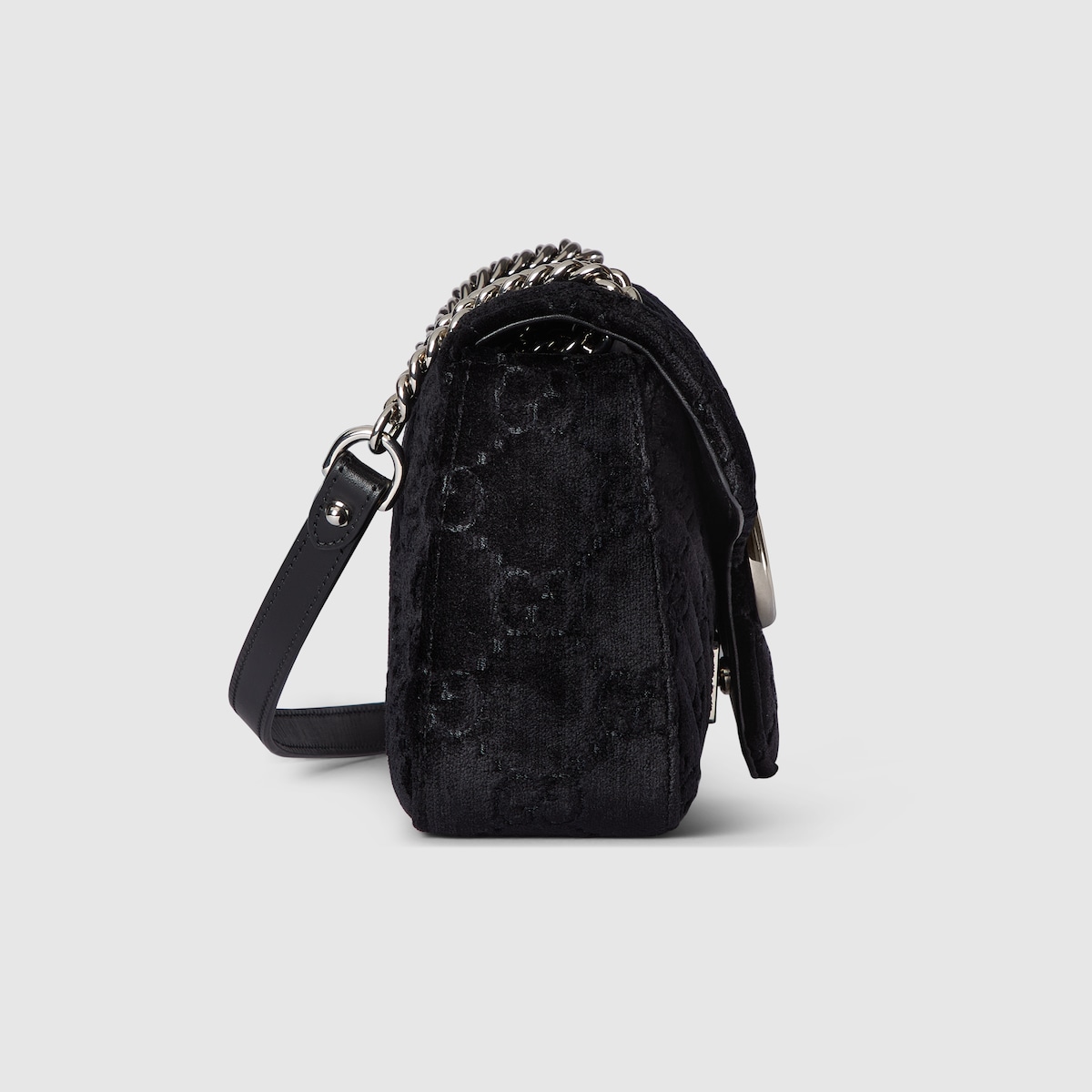 GG Marmont small shoulder bag in black velvet GUCCI Canada