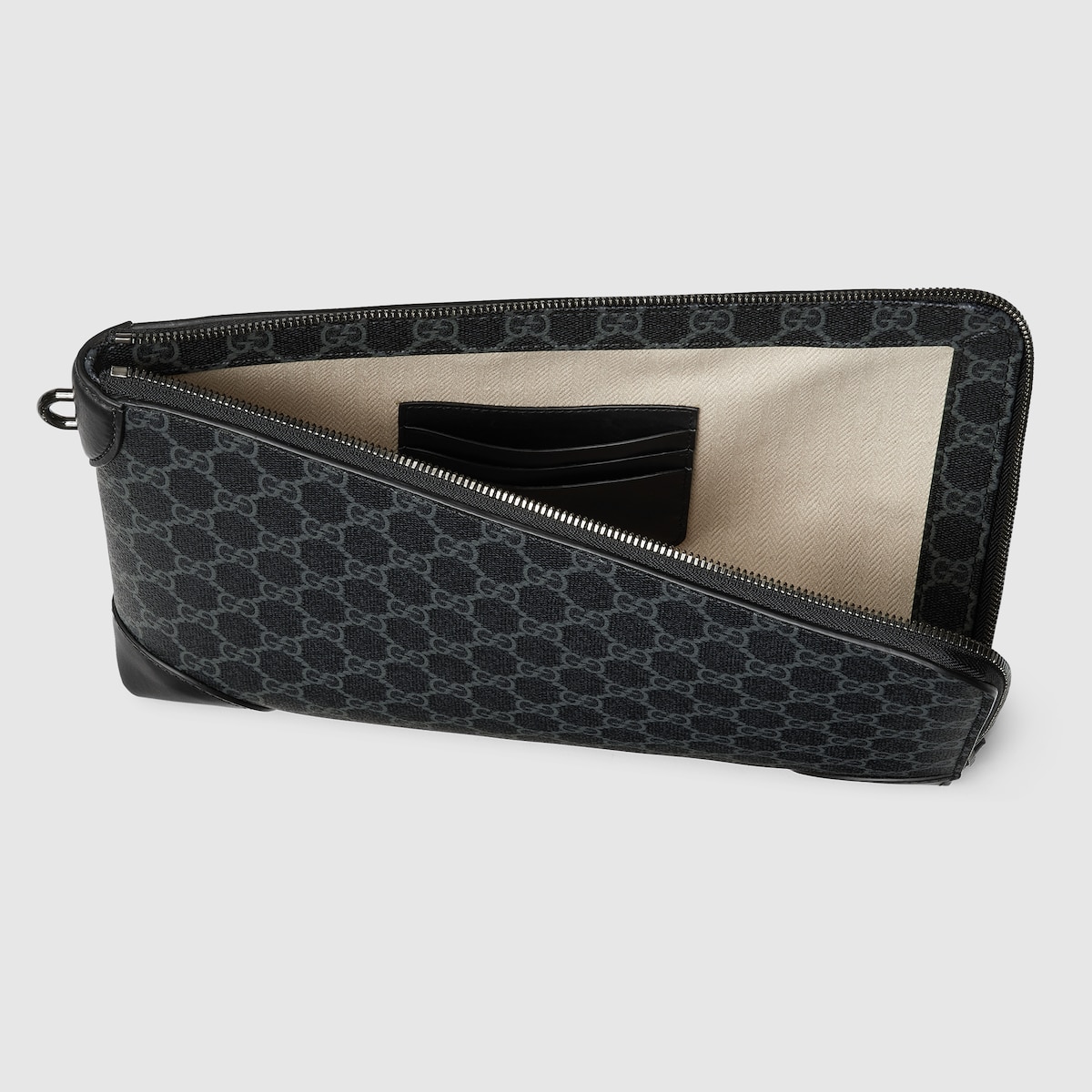 GG Emblem small business case in black fabric - thumbnail 7