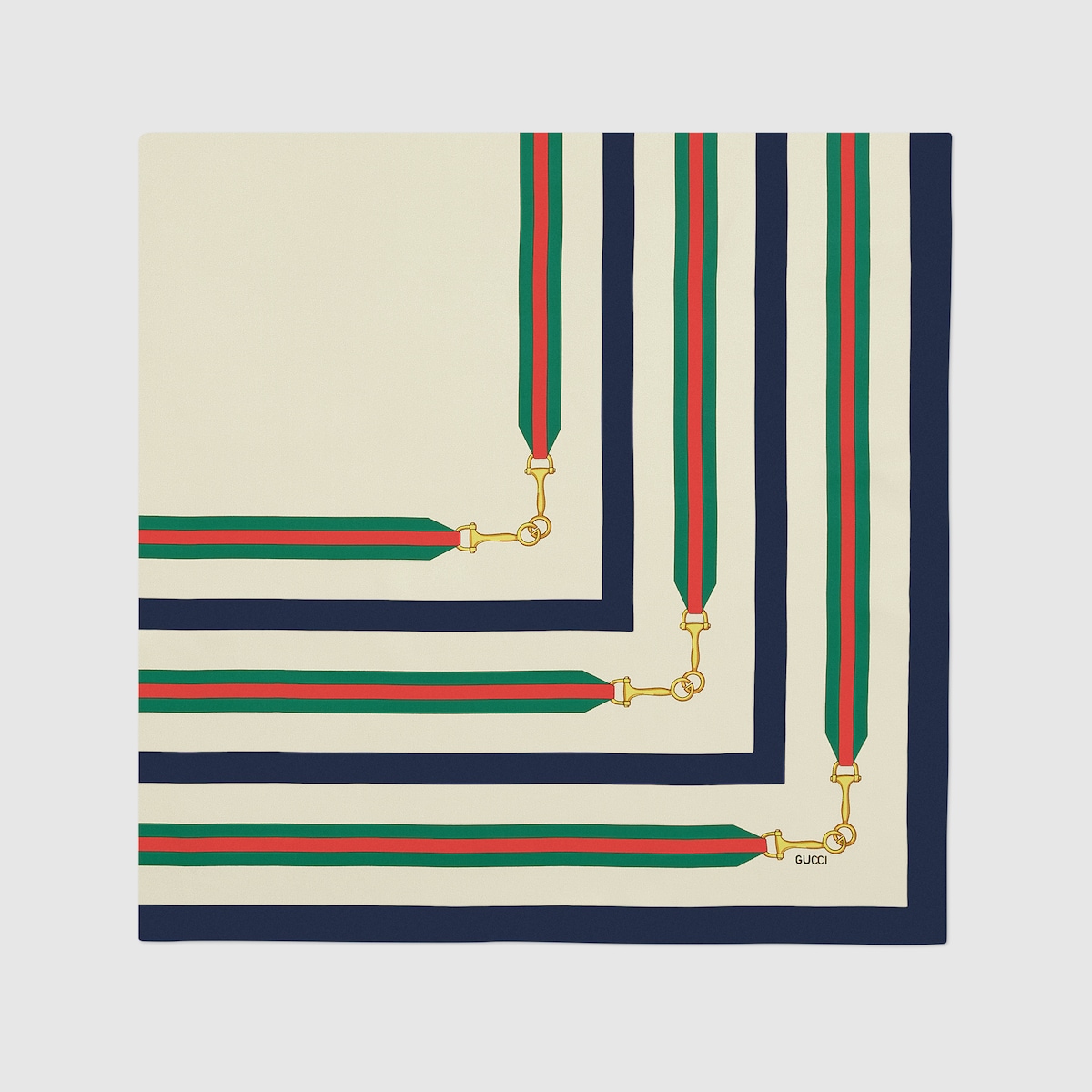 アリーデベルチ　GUCCI スカーフ Printed silk twill carré in ivory | GUCCI® US
