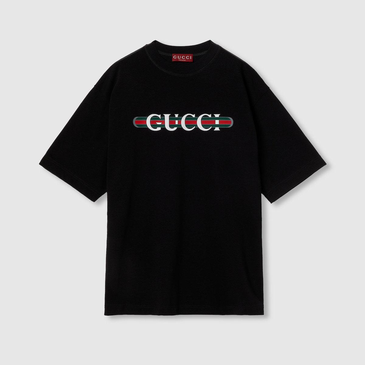 T-shirt en jersey de coton imprimé en noir | GUCCI® FR
