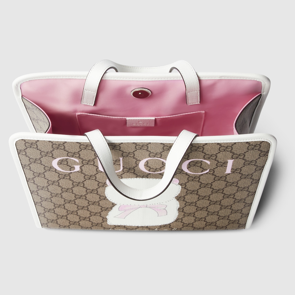 超美品！GUCCI kids 猫ちゃんバッグ Children's printed GG tote bag in beige Supreme | GUCCI® US