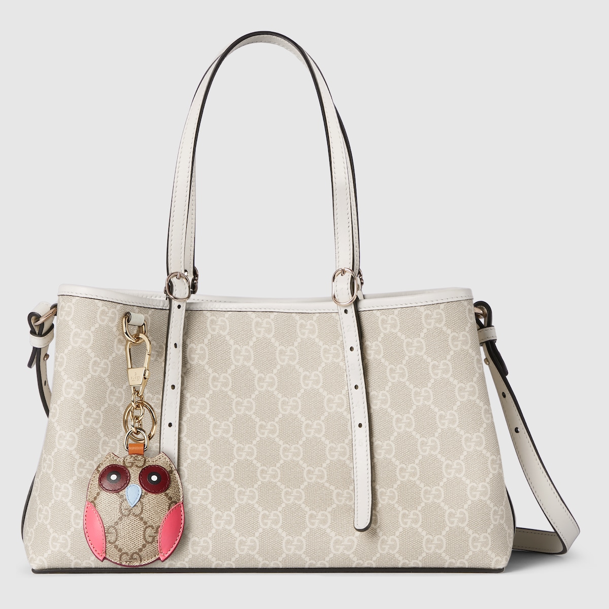 GUCCI グッチ レザー ホワイト 白 ダブルG トートバッグ