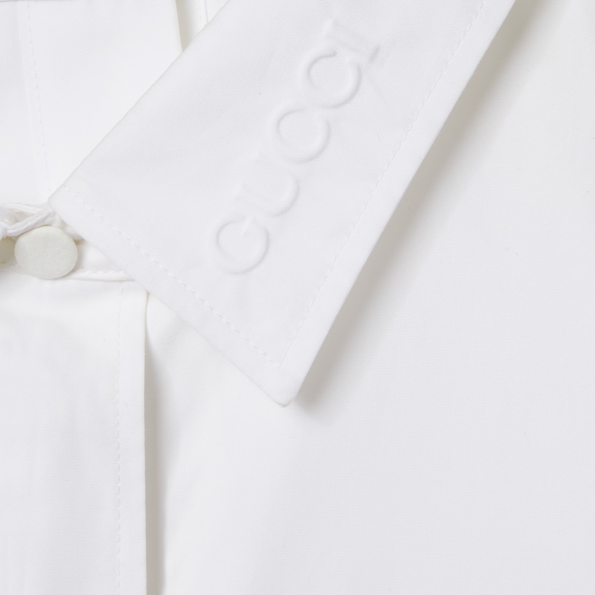 Embossed cotton poplin shirt in white | GUCCI® US