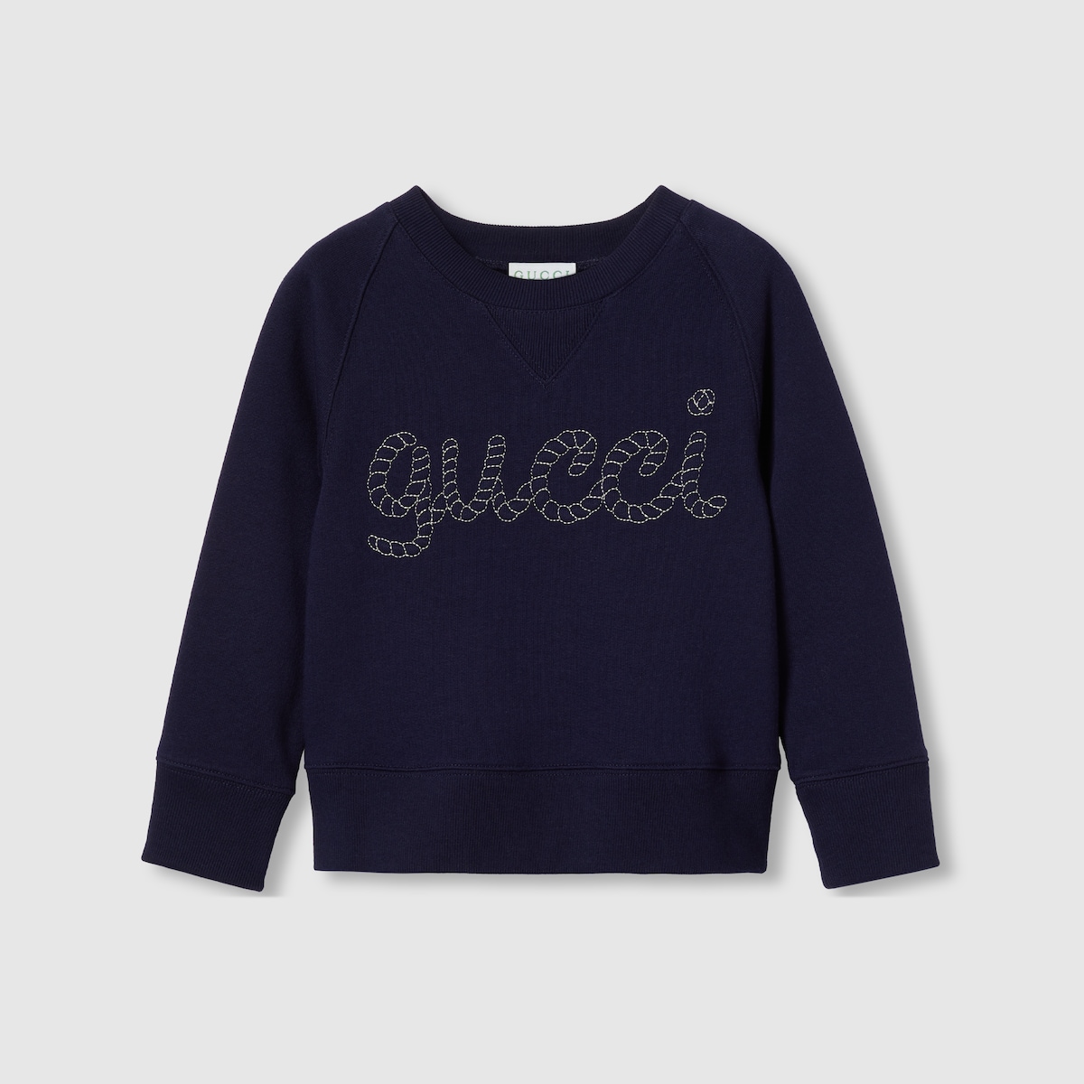 Children's embroidered cotton sweatshirt in dark blue