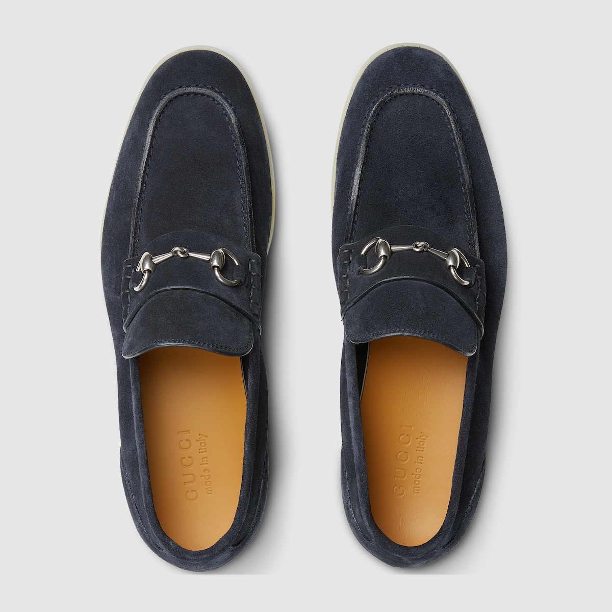 Men's loafer with Horsebit in dark blue suede | GUCCI® PL