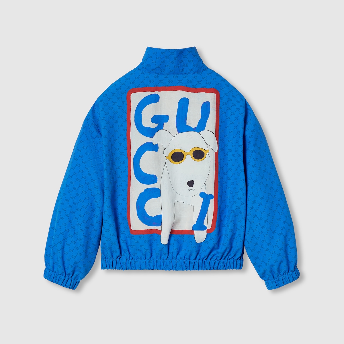 Children's printed nylon zip jacket in blue | GUCCI® US