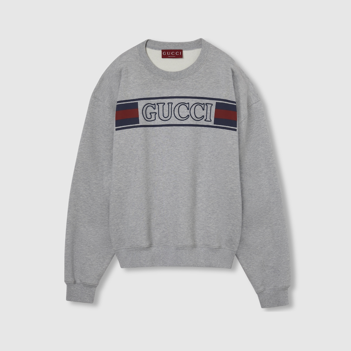 【きれいめファッション51選】上品さと清潔感をキープし Cotton jersey sweatshirt with embroidery in grey | GUCCI® US テープ・マスキングテープ