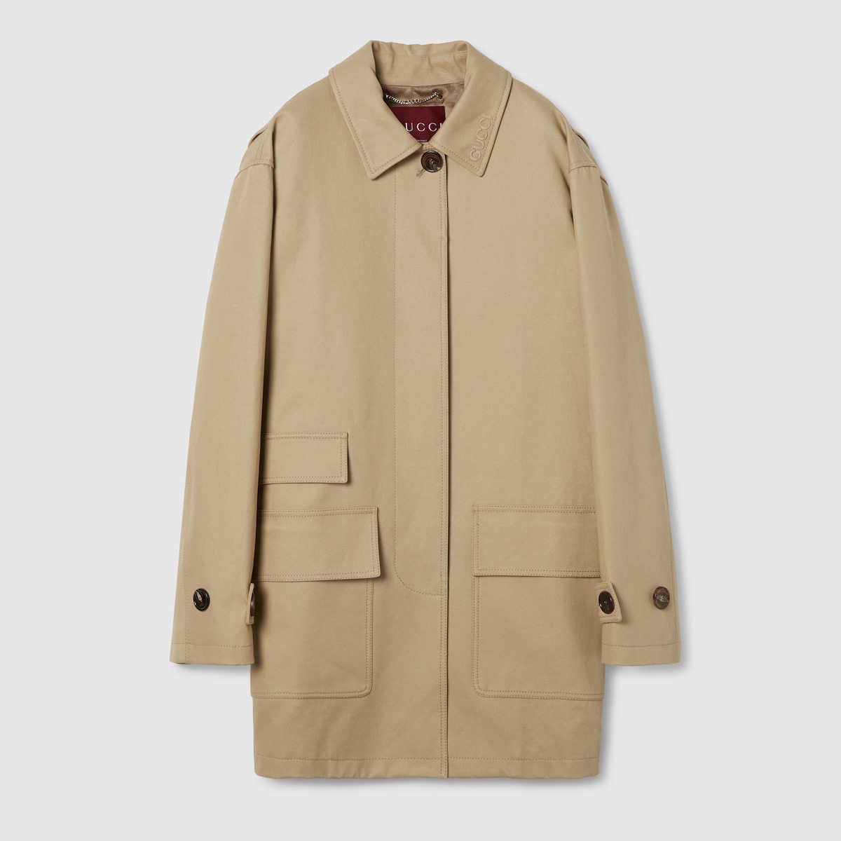 コート GUCCI COAT (809189Z7AH3 2519) Heavy cotton drill coat in beige | GUCCI® US