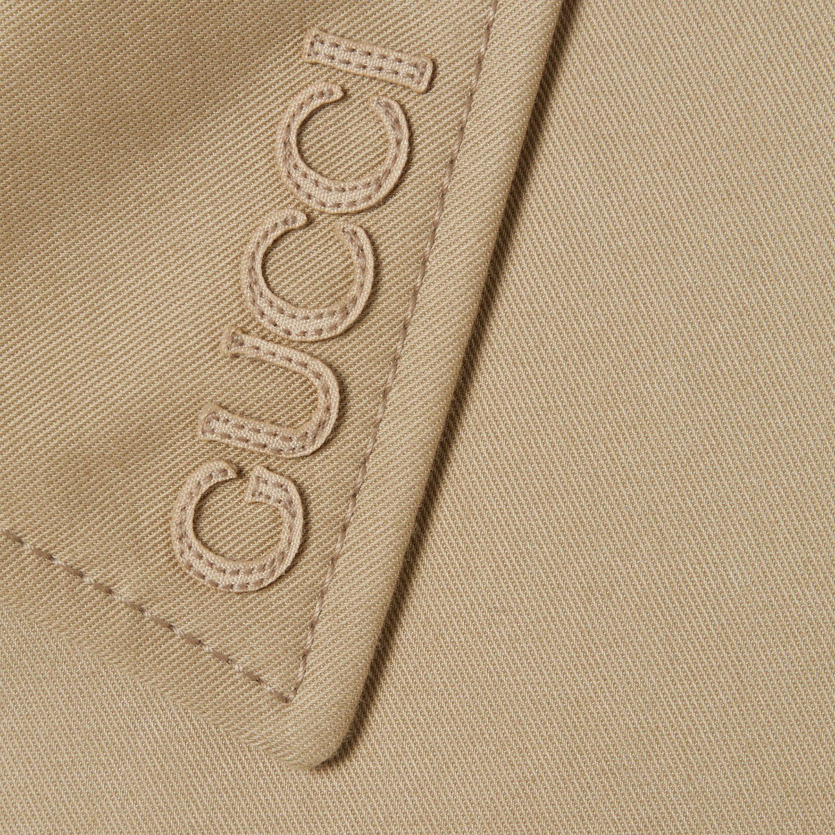 Heavy cotton drill coat in beige | GUCCI® US
