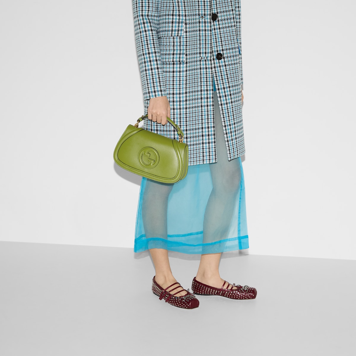 GUCCI ライトグリーン スエード バッグ GUCCI ライトグリーン スエード バッグ