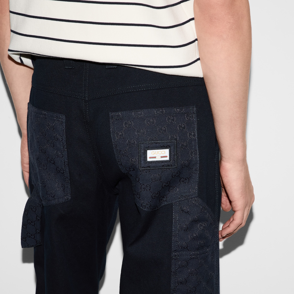 Hose aus Baumwollcanvas in dunkelblau GUCCI® DE